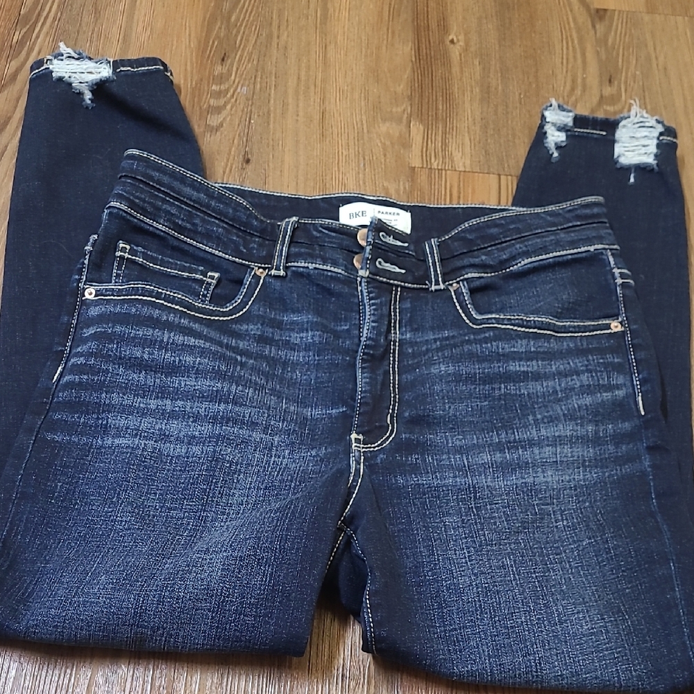 BKE Indigo Distressed Skinny Jeans